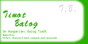 timot balog business card