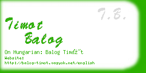 timot balog business card